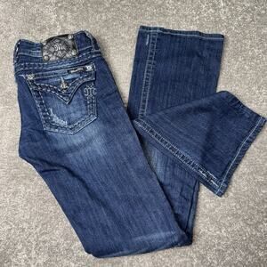 Miss Me Bootcut Jeans Women’s Size 28 Dark Wash JP5124B2 Stretch Y2K Embroidered